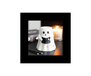 KDMD Ghost Stories Oil Burner with Reading Ghost Tiny Book in White KDMD White