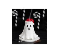 KDMD Ghost with Santa Hat Tealight & Incense Cone Holder in White KDMD White
