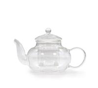 KDMD Glass Infuser Teapot - Round Pearl - 400ml in White KDMD White