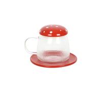 KDMD Glass Mushroom Mug & Saucer in Silver KDMD Silver