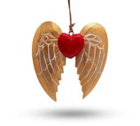 KDMD Gold Xmas Angel Wing & Heart - white detail in Brown KDMD Brown