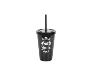 KDMD Goth Juice Plastic Tumbler with Straw in Black KDMD Black