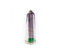 KDMD Green Aventurine Orgonite Obelisk for Abundance Power Point in Clear KDMD Clear One Size