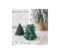 KDMD Green Fir Tree Candle Holder with Taper Candle KDMD Green