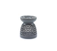 KDMD Grey Moroccan Cutout Oil Burner - Elegant Essential Oil Diffuser KDMD Grey