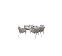 KDMD Grey Outdoor Rope Effect Dining Set 6 Chairs & Table KDMD Grey