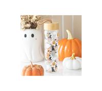 KDMD Groovy Ghost Print Glass Water Bottle - 600ml, Halloween Design in Clear KDMD Clear