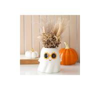 KDMD Groovy Ghost Vase -60s Style Ceramic Halloween & Autumn Decor (1200ml) in White KDMD White