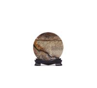 KDMD Guohua Picture Stones Disc 100mm Natural Manganese Dendrite Art KDMD Multicolor
