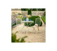 KDMD Hampton Cream Metal Bistro Set Powder Coated Steel KDMD Cream