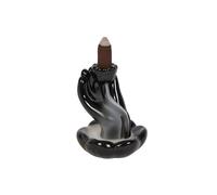 KDMD Hand & Lotus Flower Backflow Incense Burner in Black KDMD Black
