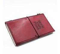 KDMD Handmade Leather Journal - Little Book of Big Plans - Red (80 pages) in Maroon KDMD Maroon