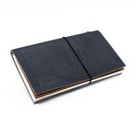 KDMD Handmade Leather Journal - My Little Black Book - Black (80 pages) KDMD Black