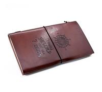 KDMD Handmade Leather Journal - Travel the World - Brown (80 pages) KDMD Brown