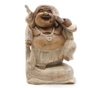 KDMD Happy Buddha Bring Wood - Whitewash 30cm in Brown KDMD Brown