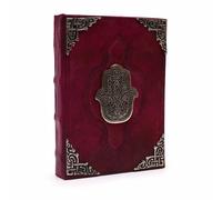 KDMD Heafty Red Tan Book - Zinc Hamsa Decor - 200 Deckle Edges Pages - 26x18cm in Maroon | Size: 26x18 cm KDMD Maroon 26x18 cm