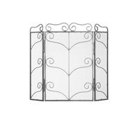 KDMD Heavy Antique Silver Fire Screen with Ornate Scrollwork & Leaf Motifs KDMD Silver