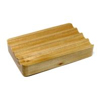 KDMD Hemu Wood Soap Dish - Corrugated in Brown KDMD Brown