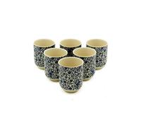 KDMD Herbal Tea Cups Set - Blue Pattern, Handleless, 6 Pcs for Tea Lovers KDMD Blue