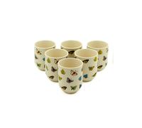 KDMD Herbal Tea Cups with Butterflies - Set of 6, Handcrafted & Elegant KDMD Multicolor