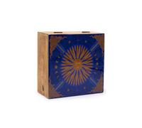 KDMD Hop Hare Big Enameled Square Jewelry Box with Sun Design in Blue KDMD Blue