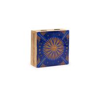 KDMD Hop Hare Medium Enameled Square Box - The Sun in Blue KDMD Blue