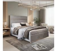 KDMD Horringer Upholstered Soft Velvet Grey Metal Designer Bed Frame | Size: Single KDMD Grey Single