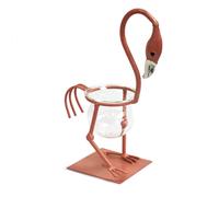 KDMD Hydroponic Home Decor - Pink Metal Flamingo Des 1 in Maroon KDMD Maroon
