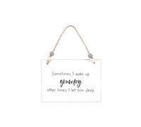 KDMD I Wake Up Grumpy Hanging Sign in White KDMD White