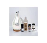 KDMD Ibiza Aroma Diffuser Set with Essential & Fragrance Oil for Relaxation in Silver KDMD Silver