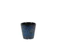 Ice Blue Hortus Cairns Stamped Pot 13X12.5Cm - Dark Blue