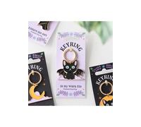 KDMD In My Witch Era Cat & Moon Enamel Keyring in Black KDMD Black One Size