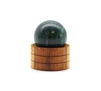 KDMD Indian Jade Gemstone Sphere 40mm with Stand for Decor & Spirituality in Dark Green KDMD Dark Green