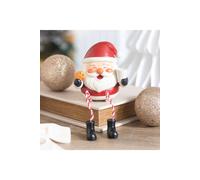 KDMD Jolly Santa Shelf Sitter Ornament with Dangly Legs in Red KDMD Red