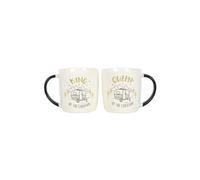 KDMD King & Queen Couples Caravan Mug Set in White KDMD White