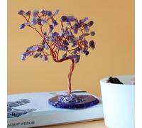 KDMD Large Gemstone Tree - Amethyst on Natural Agate Base (100 stones) KDMD Natural