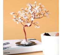 KDMD Large Gemstone Tree - Rock Quartz on Black Agate Base (100 stones) KDMD Black