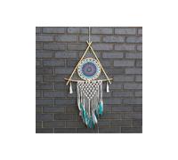 KDMD Large Macrame Dream Catcher with Evil Eye - White & Turquoise KDMD Turquoise