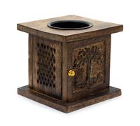 KDMD Large Mango Box Burner - Tree of life in Brown KDMD Brown