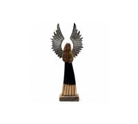 KDMD Large Mango Wood Guardian Angel with Metal Wings & Enamel Detail in Brown KDMD Brown