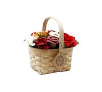 KDMD Large Red Rose Hyacinth Sunflower Bouquet in Wicker Basket