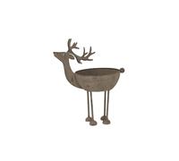KDMD Large Rustic Metal Reindeer Bowl - Decorative Centerpiece in Light Brown KDMD Light Brown