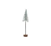 KDMD Large Snowy Spindle Tree in Wood Log Base - Winter Holiday Decor in White KDMD White