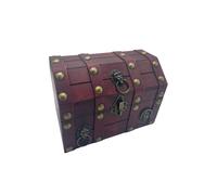 KDMD Large Tan Treasure Chest - Rustic Storage & Decorative Chest in Burgundy KDMD Burgundy