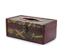 KDMD Large Tissue Box Trunk Style in Dark Brown KDMD Dark Brown