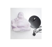 Laughing Buddha Lavender Crackle Decorative Table Lamp Round Stand