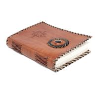 KDMD Leather Black onyx & Compas Notebook (7x5") in Brown KDMD Brown