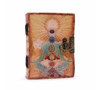 KDMD Leather "Buddha Seven Chakra" Deckle-edge Notebook in Brown KDMD Brown