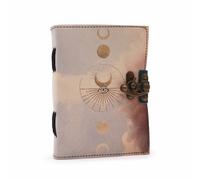 KDMD Leather "Moon Phases" Deckle-edge Notebook in Pink KDMD Pink