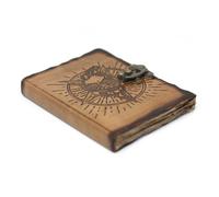 KDMD Leather Pentagon & Skull with Burns Detail Notebook (7x5") in Brown KDMD Brown